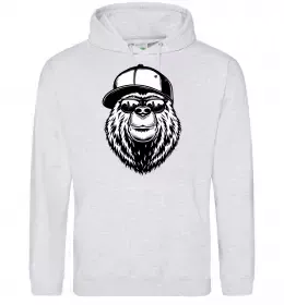 Мужская толстовка (худи) Bear in fullcap Серый меланж фото