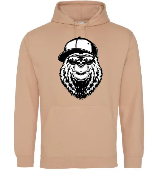 Мужская толстовка (худи) Bear in fullcap Песочный фото