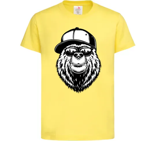 Детская футболка Bear in fullcap Лимонный фото