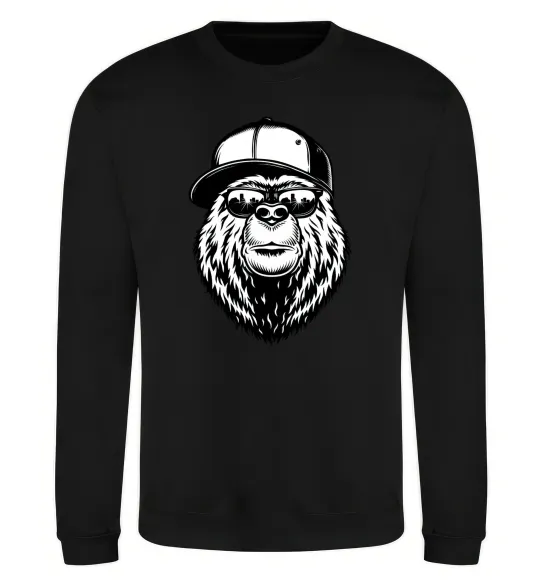 Свитшот Bear in fullcap Черный фото