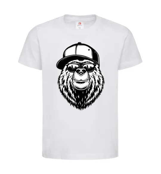 Дитяча футболка Bear in fullcap Білий фото