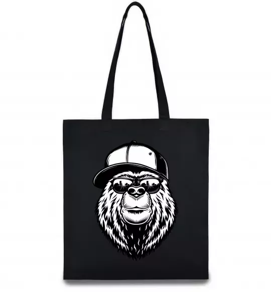 Еко-сумка Bear in fullcap Чорний фото