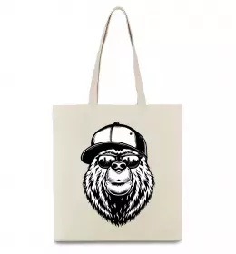 Эко-сумка Bear in fullcap Бежевый фото