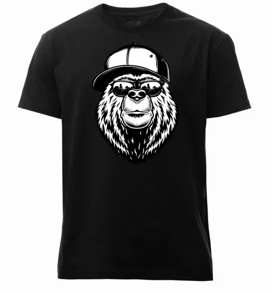 Чоловіча преміум футболка Bear in fullcap Чорний фото