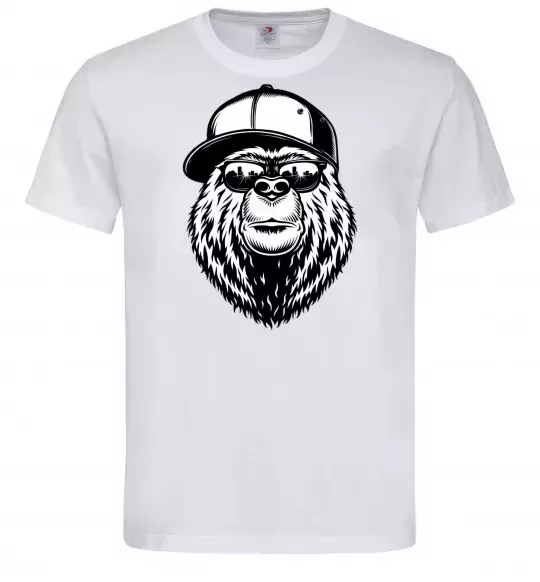 Мужская футболка Bear in fullcap Белый фото