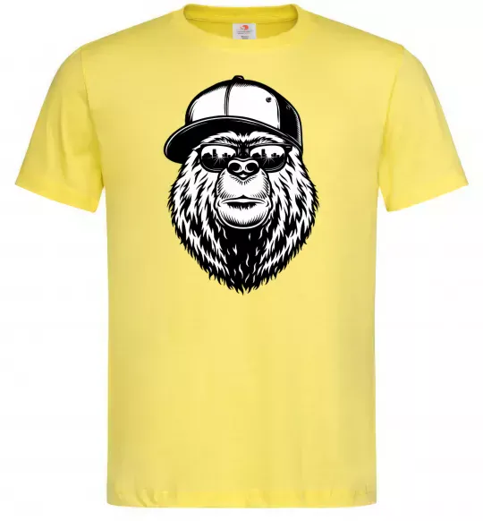 Мужская футболка Bear in fullcap Лимонный фото