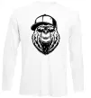 Лонгслив Bear in fullcap Белый фото