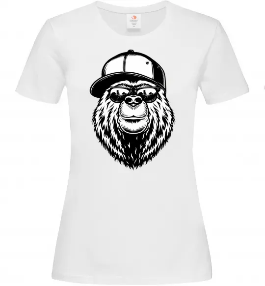 Жіноча футболка Bear in fullcap Білий фото