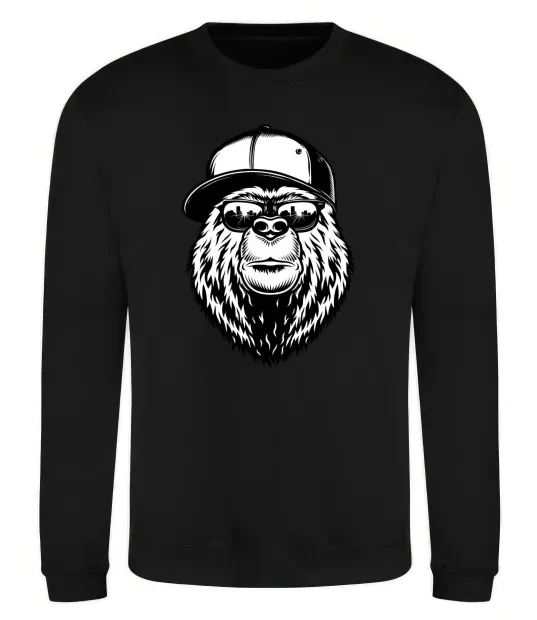 Свитшот Bear in fullcap Черный фото