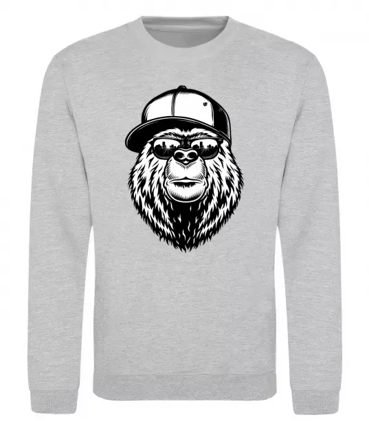 Свитшот Bear in fullcap Серый меланж фото