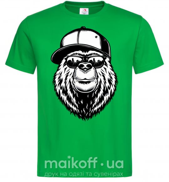 Мужская футболка Bear in fullcap Зеленый фото