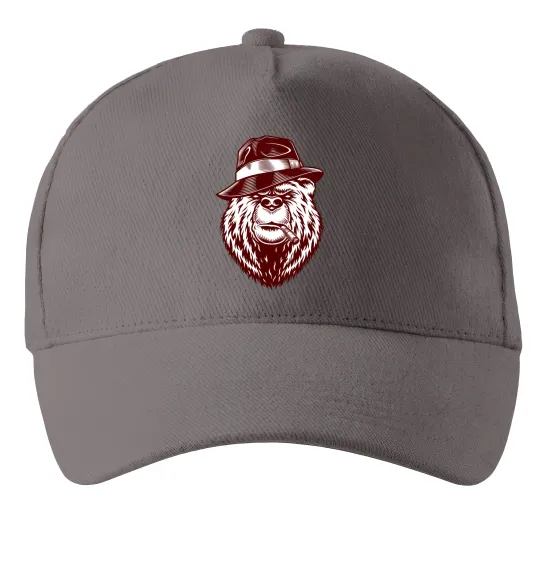 Кепка Bear with a cigar Серый фото