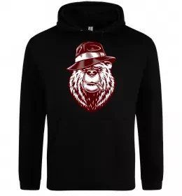 Мужская толстовка (худи) Bear with a cigar Черный фото