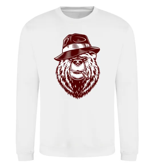 Світшот Bear with a cigar Білий фото