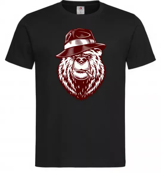 Чоловіча футболка Bear with a cigar Чорний фото