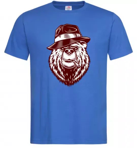 Чоловіча футболка Bear with a cigar Яскраво-синій фото
