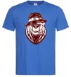 Чоловіча футболка Bear with a cigar Яскраво-синій Чоловіча футболка Bear with a cigar Яскраво-синій фото