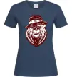 Женская футболка Bear with a cigar Темно-синий Женская футболка Bear with a cigar Темно-синий фото