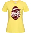 Женская футболка Bear with a cigar Лимонный Женская футболка Bear with a cigar Лимонный фото