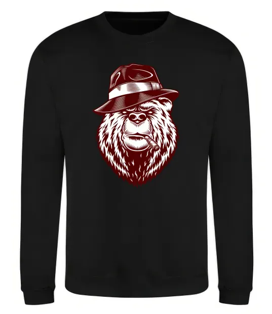 Свитшот Bear with a cigar Черный фото