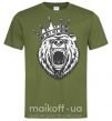 Мужская футболка Bear in crown Оливковый фото