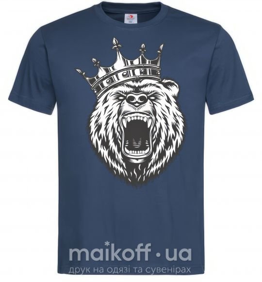 Мужская футболка Bear in crown Темно-синий фото