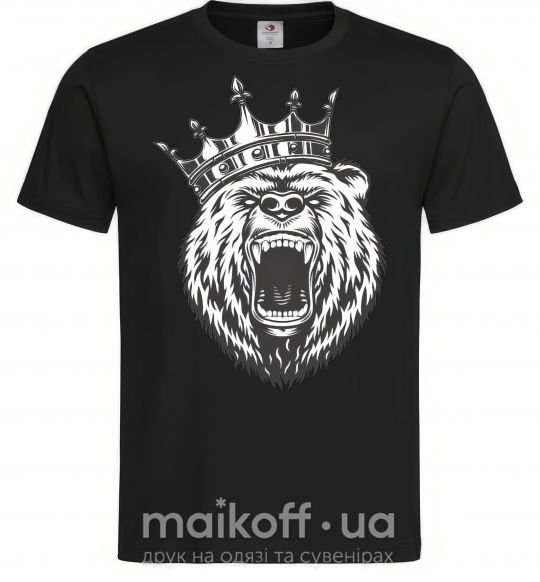 Чоловіча футболка Bear in crown Чорний фото