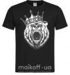 Мужская футболка Bear in crown Черный фото