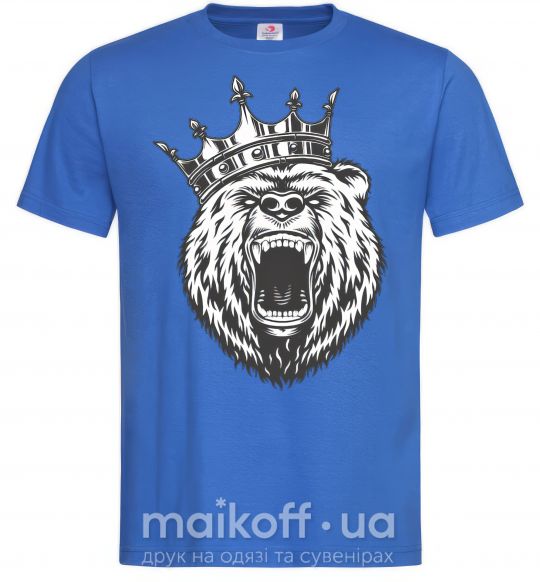 Чоловіча футболка Bear in crown Яскраво-синій фото