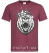 Мужская футболка Bear in crown Бордовый фото