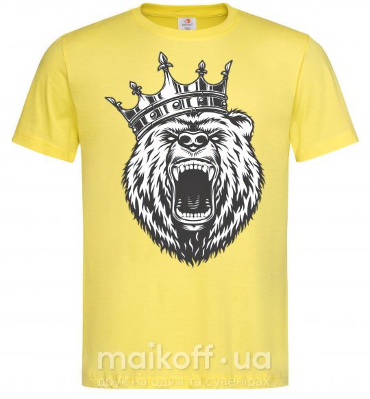 Мужская футболка Bear in crown Лимонный фото