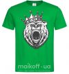 Мужская футболка Bear in crown Зеленый фото