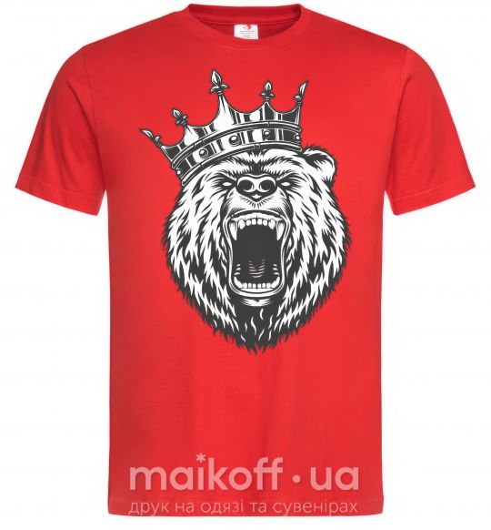 Мужская футболка Bear in crown Красный фото