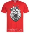 Мужская футболка Bear in crown Красный фото