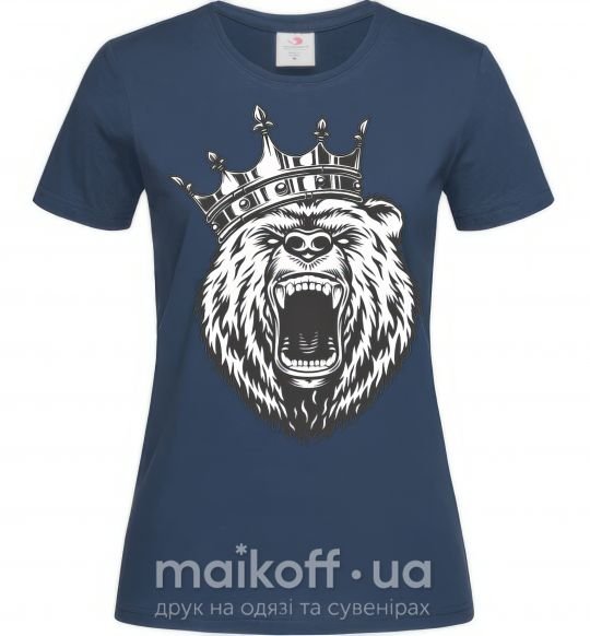 Жіноча футболка Bear in crown Темно-синій фото