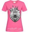 Жіноча футболка Bear in crown Яскраво-рожевий фото