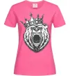 Женская футболка Bear in crown Ярко-розовый фото