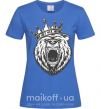 Женская футболка Bear in crown Ярко-синий фото