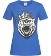 Женская футболка Bear in crown Ярко-синий фото