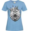 Женская футболка Bear in crown Голубой фото