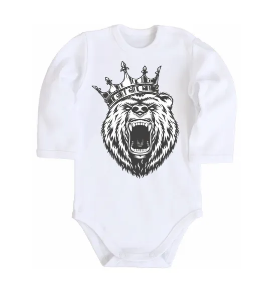 Дитячий бодік Bear in crown Білий фото