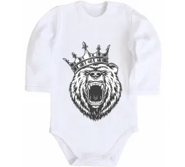 Дитячий бодік Bear in fullcap Білий фото
