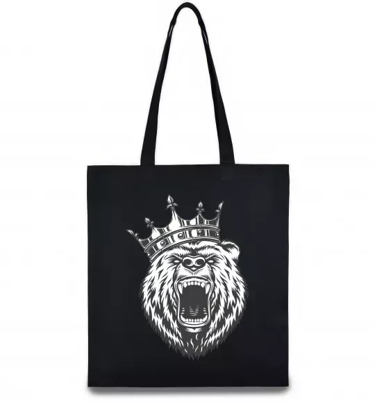 Эко-сумка Bear in crown Черный фото