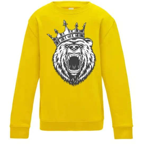 Детский Свитшот Bear in crown Солнечно желтый фото