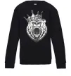 Детский Свитшот Bear in crown Черный фото