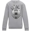 Детский Свитшот Bear in crown Серый меланж фото