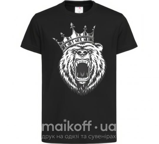 Дитяча футболка Bear in crown Чорний фото