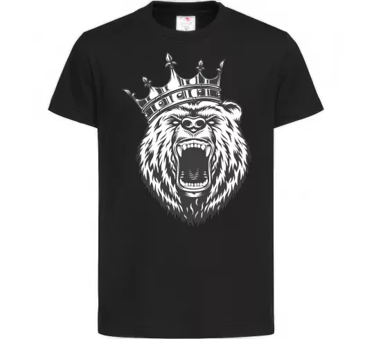 Дитяча футболка Bear in crown Чорний фото