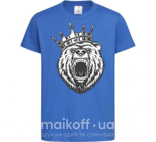 Дитяча футболка Bear in crown Яскраво-синій фото