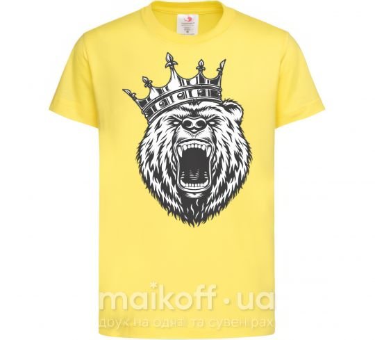 Детская футболка Bear in crown Лимонный фото